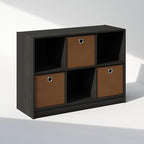 Furinno Cubic Closet Organizers and Storage, 6-Cube Closet Organizer with Bins, Open Shelf Storage, for Wardrobe, Bedroom, Li