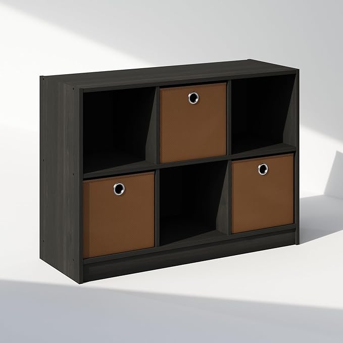 Furinno Cubic Closet Organizers and Storage, 6-Cube Closet Organizer with Bins, Open Shelf Storage, for Wardrobe, Bedroom, Li