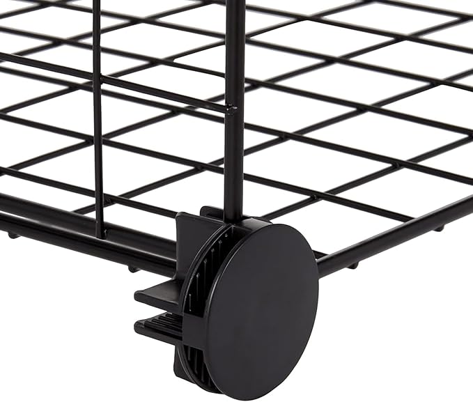 Amazon Basics 4 Cube Wire Grid Storage Organizer, Closet Organizer and Shelves, Stackable, Space-Saving, Easy to Assemble, 14