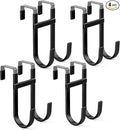 FYY Over The Door Hooks - 4 Pack Heavy Duty Dual-Hook Organizer Hanger with Non-Slip Rubber for Towels, Clothes, Hats & Bags 