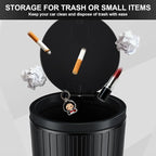 SINGARO 2PCS Car Trash Can with Lid, Leakproof Mini Garbage Bin for Car Cup Holder, Small Trash Can for Vehicle, Home & Office - Includes 60 Bags, Easy Clean (Black)