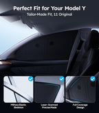 Wigoo 2026 Upgrade Tesla Model Y Side Window Sunshade [Ice-Crystal Cool, Suction No-Fall] Sun Block for Baby & Camping & Privacy Napping, 7PCS No Front Windshield for Model Y 2020-2024 Exclude Juniper