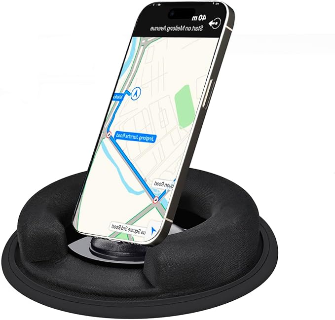 Portable Weighted Dash Mount Holder for Tomtom Garmin GPS Devices, Black Bean Bag Anti-Slip Dashboard Mount for Car