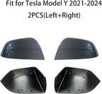 Compatible with Tesla Model Y Side Mirror Cover Replacement 2021 2022 2023 2024, Left & Right Side Rearview Mirror Cover Cap for Model Y Accessories(Silver)2pcs