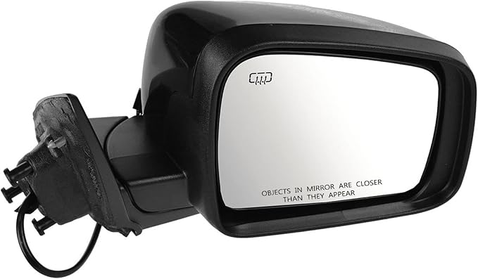 TRQ 2 Piece Driver and Passenger Side Mirror Assembly Set Electric Adjustment Heated No Memory Black Compatible with 2011-201