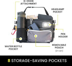 Luno Backseat Car Organizers - Travel Organizer for Road Trip Essentials w/iPad Holder, Snap-On Pouch, Bottle Slot & G-Hooks for Road Trip & Camping - Seat Protector & Organizer Fits All SUVs & Cars