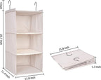 Hanging Closet Organizer, Easy Mount Foldable 3-Shelf Hanging Closet Wardrobe Storage Shelves, Clothes Handbag Shoes Accessor
