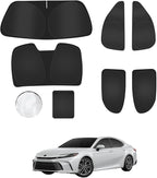 6PCS Window Shades for Toyota Camry 2025 Accessories – Full Coverage Sun Shade for Side Windows, Rear Triangular & Windshield – UV Protection & Privacy for Camping, Napping, Relaxing