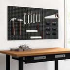 3pcs Heavy Duty Metal Pegboard Panels, Garage Wall Mounted Tool Organizer Peg Board for Garage, Workshop Storage and Workbenc