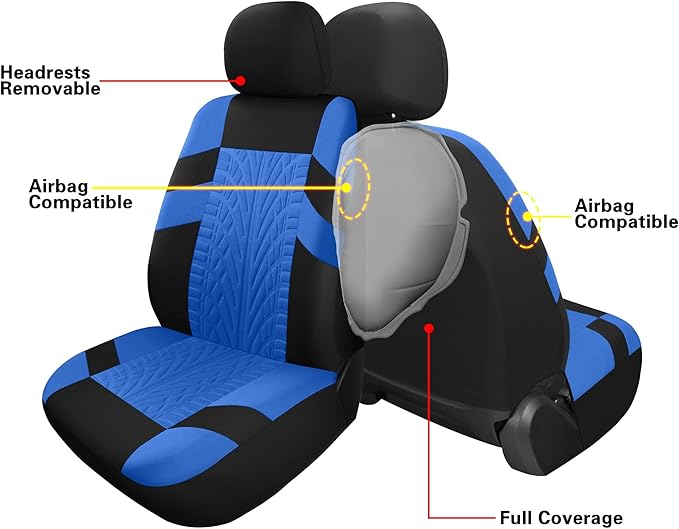 Pariitadin Car Seat Covers Full Set, Washable and Breathable Premium Cloth Automotive Vehicle Seat Cover for Car Interior, Un