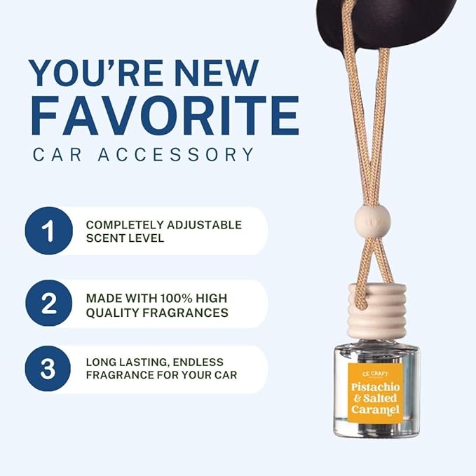 C&E Craft Co Hanging Car Air Freshener Diffuser 2 Pack, Long Lasting Fragrance Oil Car Freshener, Glass Bottle Auto Air Fresh