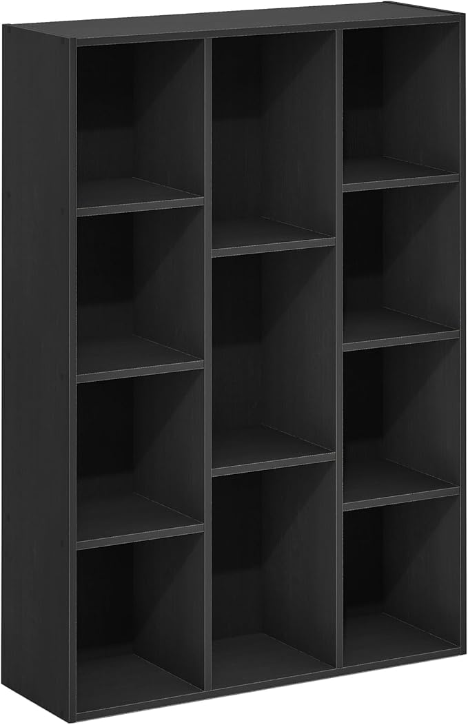 Furinno LUDER Book Shelf, 11-Cube Bookshelf, Reversible Bookcase, 9.4 x 29.1 x 41.7, Easy Assembly, for Living Room, Bedroom,