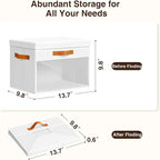 Homsorout Large Storage Bins with Lids - 4 Pack Foldable Decorative Organizers with Clear Windows & Handles, Cube Storage Org
