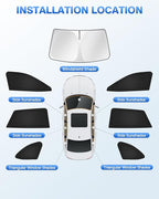 Sunshades for 2020-2025 Subaru Outback Accessories Windshield Sun Shade Side Rear Window Shade Cover Sun Visor Shield Privacy Protection Keep Vehicle Cool Black 7PCS