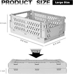 Tixill 2-Pack Mini Foldable Plastic Baskets for Organizing and Storage, Collapsible Storage Crate for Home Kitchen Bedroom Ba