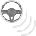 Nappa Leather Car Steering Wheel Cover for Men Women, Ultra-Thin Non-Slip Breathable Microfibre, Universal for 14.5"-15" Stee