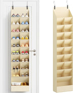 Lifewit 10 Tier Over the Door Shoe Organizer with 19 Large Deep Pockets, Fabric Hanging Shoes Shelf for Closet, Dorm Storage,
