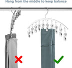 Legging Organizer for Closet, Metal Yoga Pants Hanger w/Rubber Coated 2 Pack w/10 Clips Hold 20 Leggings, Hangers Space Savin