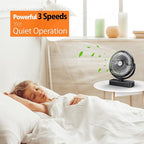 10000mAh Battery Operated Camping Fan with LED Light-7 inch USB Fan with Hanging Hook for Tent Car RV Hurricane Emergency Out