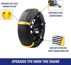 Jeremywell Snow Chains Anti-Skid Anti Slip Emergency Snow Tire Chains - Portable Emergency Traction Snow Mud Chains Universal