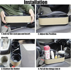 Cup Holder for Car Seat Gap Organizer, Multifunctional Cup Drink Holders with PU Leather Cover,Side Insert Center Console Gap Filler Storage Box for Mug Bottle CellPhones Keys Coffee Coasters