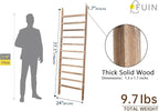 FUIN 6.4ft Extra Wide Wooden Blanket Ladder Living Room Decorative Wal Leaning Farmhouse Quilt Display Holder Rustic Wood Tow