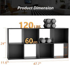 Sweetcrispy 8 Cube Storage Organizer - Open Cube Bookshelf with 4 Removable Back Panels, Display Storage Bookcase for Living 