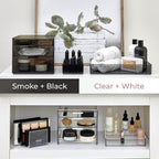 iDesign Plastic Makeup Drawer Organizer Tray - Vanity Organizer or Desk Drawer Organizer - Clear/Matte White