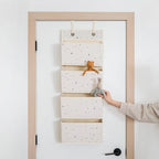 3 Sprouts Over the Door Organizer -Hanging Baby Organizers & Storage with 4 Large Pockets & 2 Hooks for Baby Clothes, Toy, St