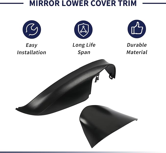 Mirror Lower Cover Trim ＆ Base Kit Right Passenger Side Fit for Mazda CX-5 2015 2016 (With Mirror Light Version), Rearview Wing Bottom Cap Lower Holder Frame House ＆ Triangle Base Assembly