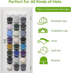 Unjumbly Baseball Hat Rack, 27 Pocket Over-The-Door Hat Organizer with Clear Deep Pockets to Display Baseball Caps Collection