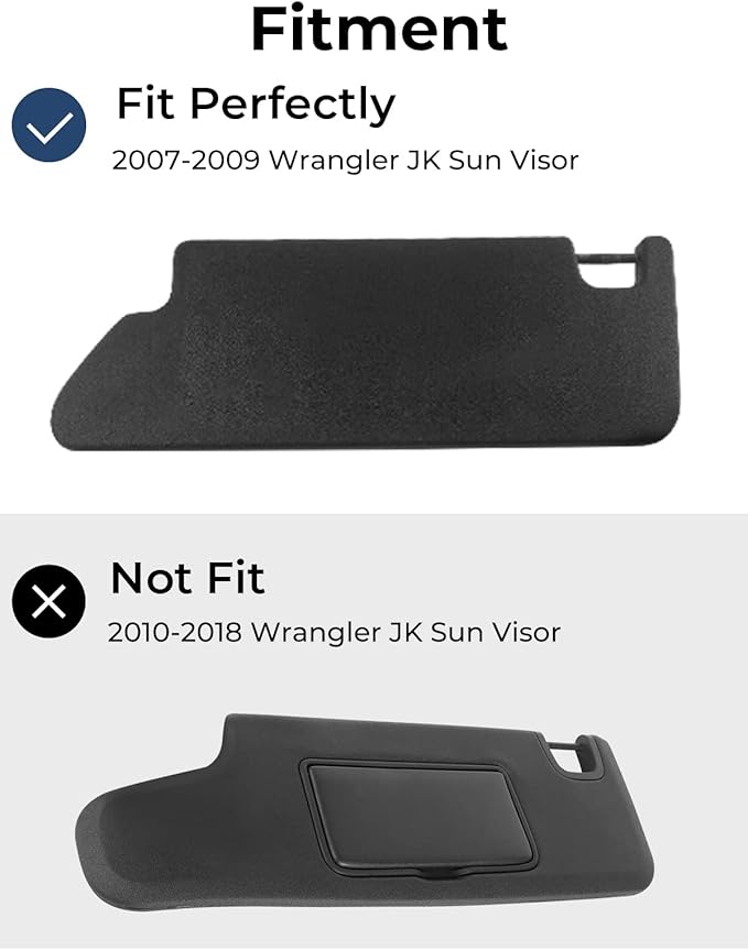 Upgraded Sun Visor Organizer Compatible with Wrangler JK 2007-2009, Multi-Pocket Net Zipper Visor Storage Cover, Molle Webbing Holder Pouch