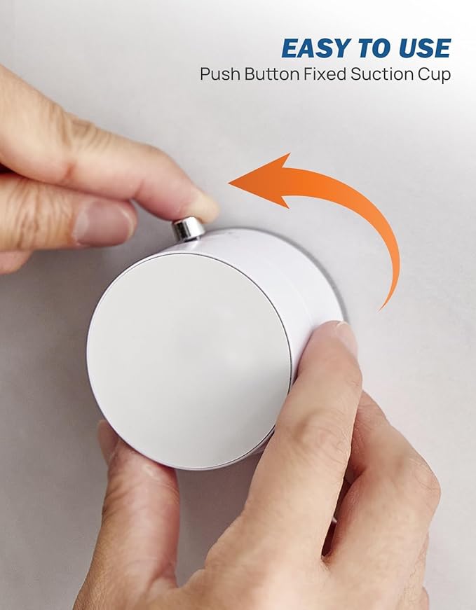 JOYTUTUS Shower Phone Holder, Reusable Suction Cup Phone Mount for Shower, Mirror, Kitchen, Window & Bathroom, Magsafe Wall Mount Compatible with iPhone 16, 15, 14, 13, 12 & All Phones,White,1 Pack