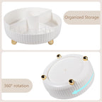 Anyoifax Makeup Perfume Organizer Tray with Divider 360 Degree Rotating Lazy Susan Skincare Lotion Organizer Spinning Cosmeti