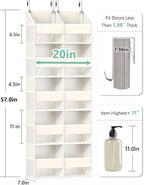 UVIAHOMI Heavy Duty Over The Door Organizer 5 Tiers, Extra Large Behind Door Storage of 10 Big Front & 10 Mesh Pockets, 80lb 