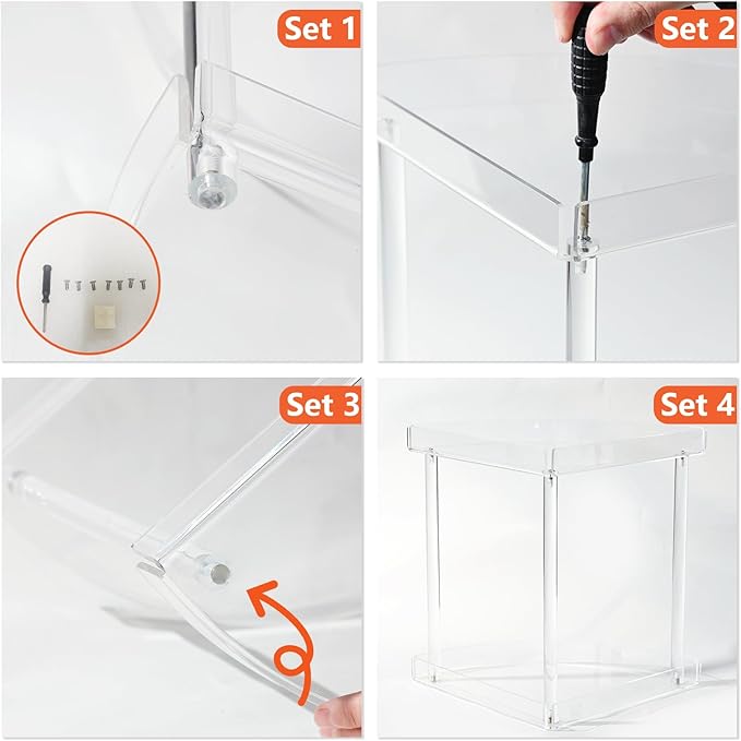 Bathroom Counter Organizer Countertop 2 Tier Storage Acrylic Corner Makeup Organizer for Makeup, Perfume, Vanity, Spice Rack,