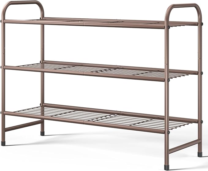 Kitsure Shoe Rack - Stainless Steel Shoe Organizer, Sturdy Shoe Rack for Closet and Front Door Entrance, Free Standing Shoe S
