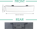 Rear View Mirror for Car,11.8" Convex Panoramic Wide Angel View Mirrors Extender,Universal Clip on Interior Rearview Mirror for Truck Car and SUV (White)