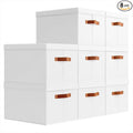Homsorout Storage Bins with Lids - Large Fabric Closet Bins with Lid, 8 Pack Clothes Organizers and Storage, Collapsible Stac
