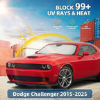 Windshield Sun Shade for Dodge Challenger 2015-2023 Sunshade Front Window Shade Custom Fit Challenger Accessories Sun Visor Foldable Shade Blocks UV Rays Accessories