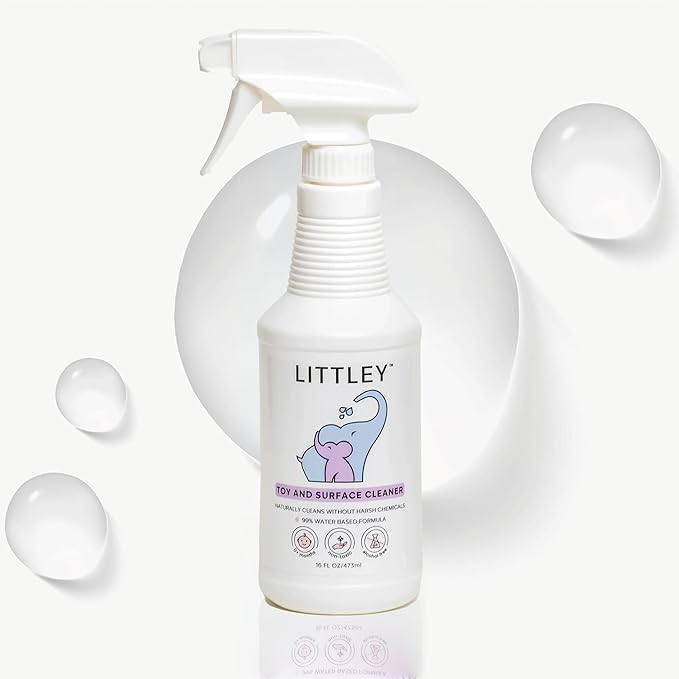 Littley Toy & Surface Cleaner | Alcohol-Free HOCl Spray for Baby Toys & High-Touch Surfaces | Fragrance-Free Formula | Gentle