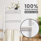 6-Tier Blanket Ladder – 5.5 Ft Wall Leaning Quilt Rack, Farmhouse Blanket Storage for Living Room, Bedroom & Bathroom – Rusti