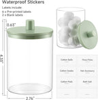 TIPGO Glass Qtip Holder Dispenser for Bathroom - 10 oz Clear Canister Apothecary Jar for Cotton Swabs, Balls, Pads, Floss Pic