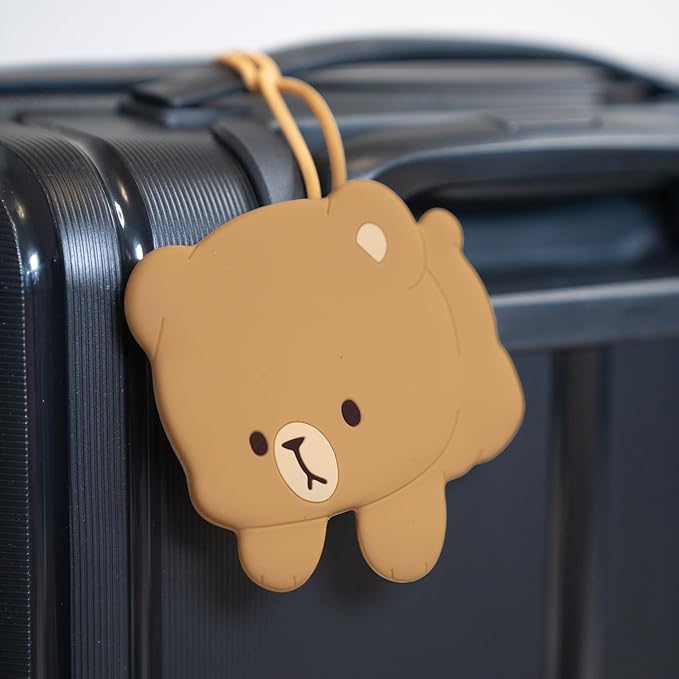 Mocha Luggage Tag in Brown Authorized Milkmochabear Merchandise Cute Adorable Silicone with Name ID Card Suitcase Label Trave