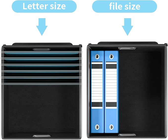 Huolewa Decorative File Organizer Document Storage Boxes with Lids, Linen Hanging Filing Storage Boxes, Decorative Home/Offic