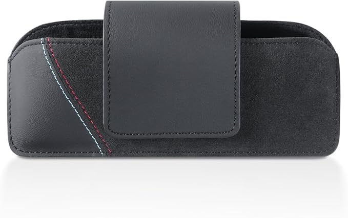 BETTERHUMZ Car Eyeglasses Holder Storage Case Compatible with BMW 5 6 GT X5 X6 Serie E60 E70 E71 G30 G38 525i 530i 540i for Alcantara Sunglasses Organizer Box Accessories (NAPA leather)