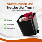 Car Trash Can Waterproof Vehicle Garbage Bin, Leakproof Anti Slip Floor Mat Clip Trash Bag Holder for Car, Truck, SUV, Van Portable Auto Trash Container with Stability Clips (Black, Small)