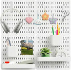 White Pegboard Combination Kit, Wall Organizer Pegboard, Modular Hanging, Peg Boards and Accessories Modular Hanging, Garage 