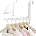 Over The Door Hanger Folding Clothes Drying Rack, Double Fold Hanging Door Hooks Coat Rack with Hooks for Indoor Laundry Room