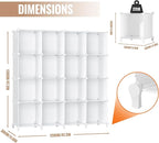 Neprock 16 Cubby Storage Organizer, Closet Clothes Storage Organizer, Cube Shelves Closet Organizers and Storage Shelves for 